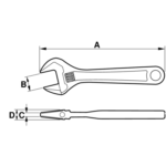 Klucz nastawny fosforowany 257 mm rozstaw 31 mm ERGO™ 9072 BAHCO