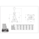 Podpórka regulowana 3 tony 2 szt. BH33000 BAHCO