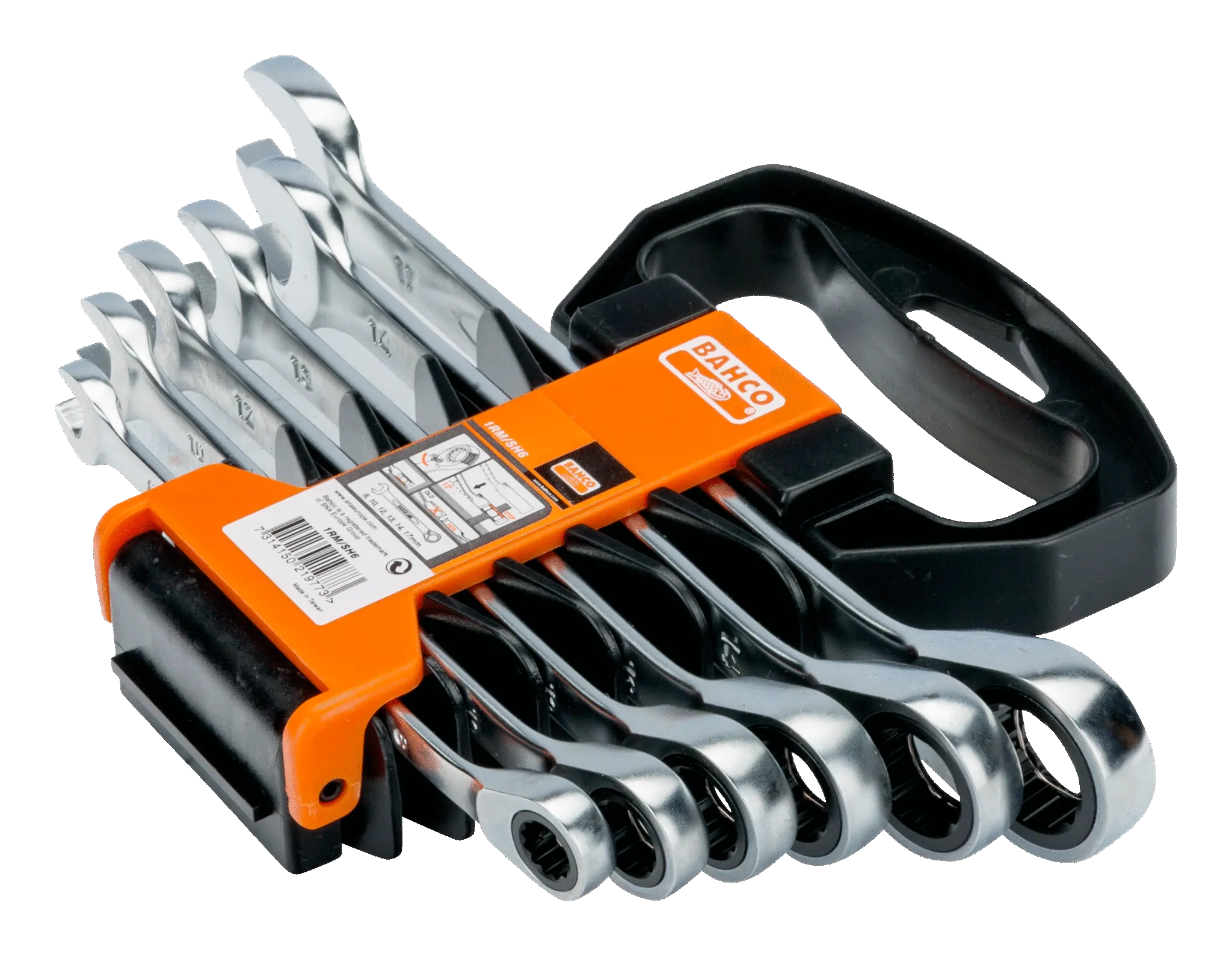 Zestaw kluczy płasko-oczkowych z grzechotką 8-17 mm 6 el. 1RM/SH6 BAHCO