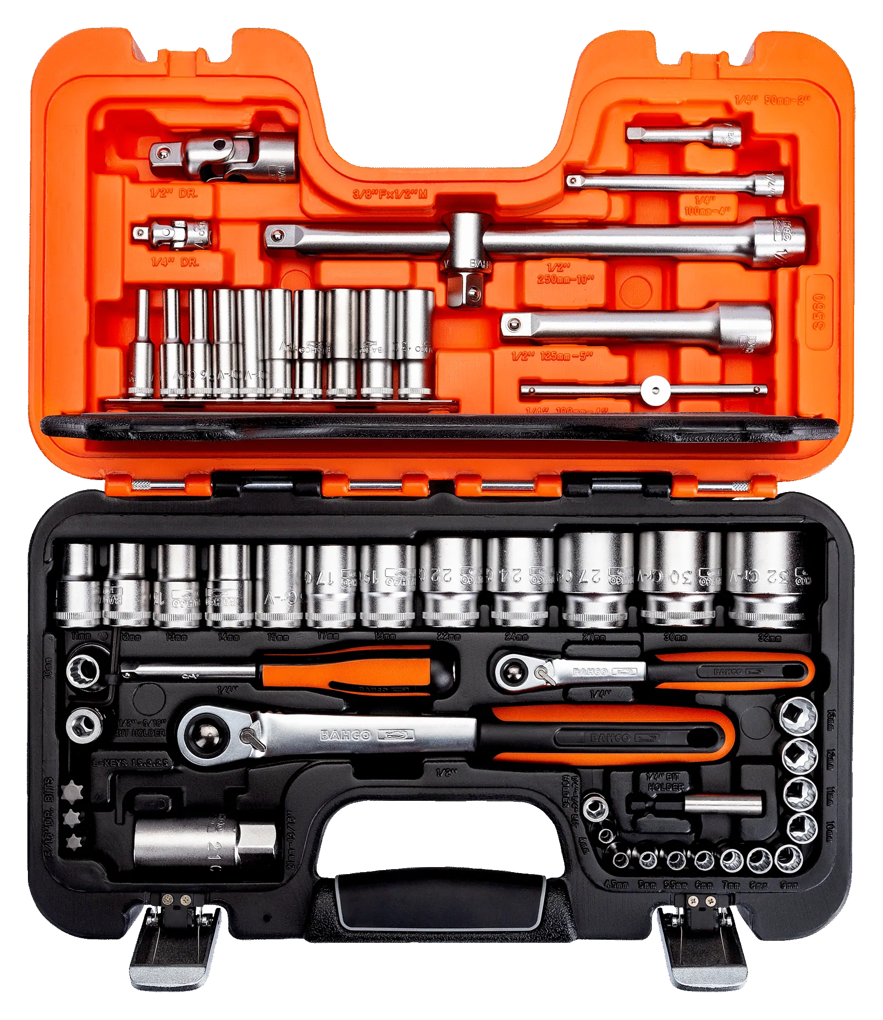 Zestaw narzędzi 1/4'' i 1/2'' - 56 elementów S560 BAHCO