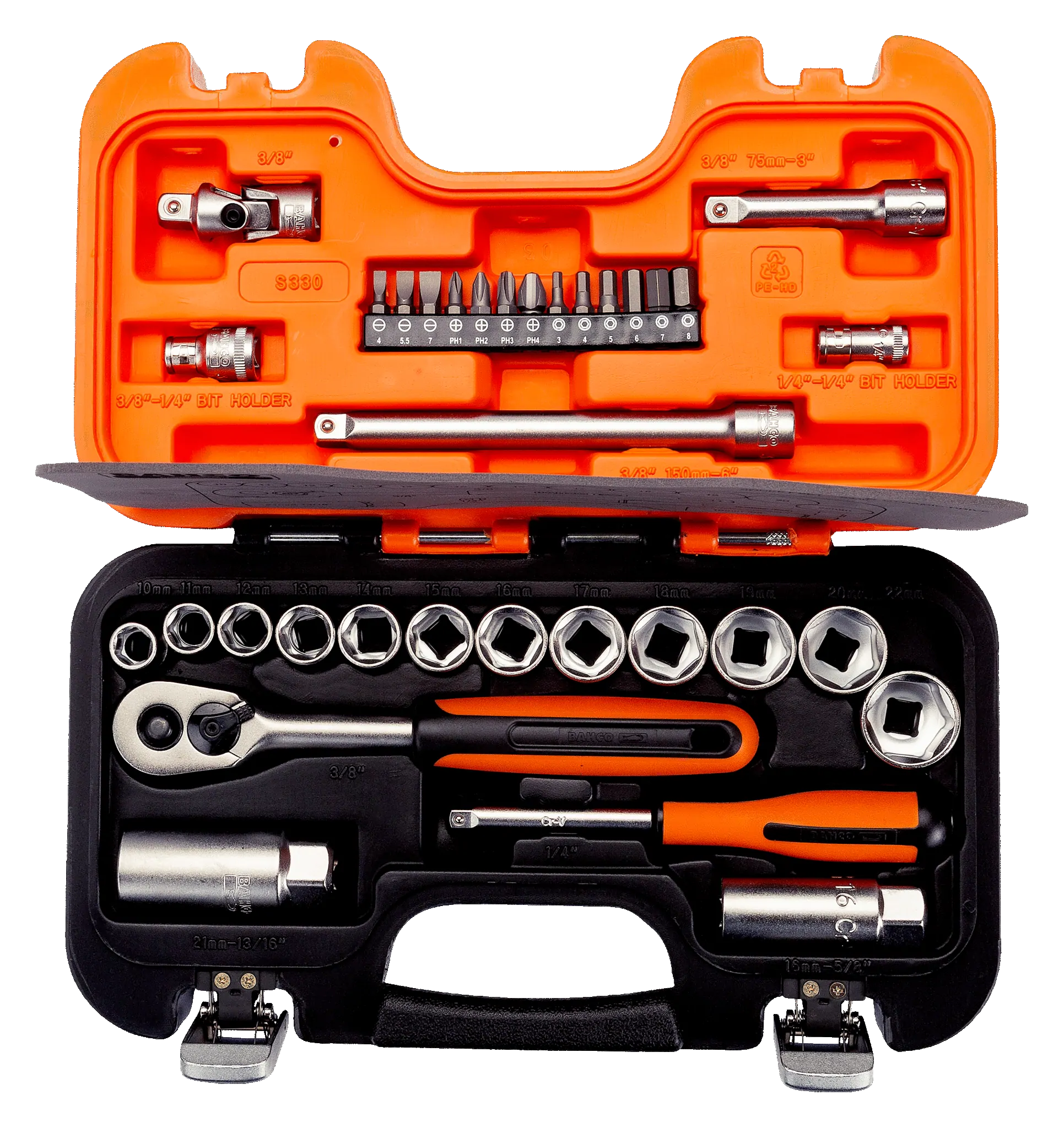 Zestaw narzędzi 1/4'' i 3/8'' - 34 elementy S330 BAHCO