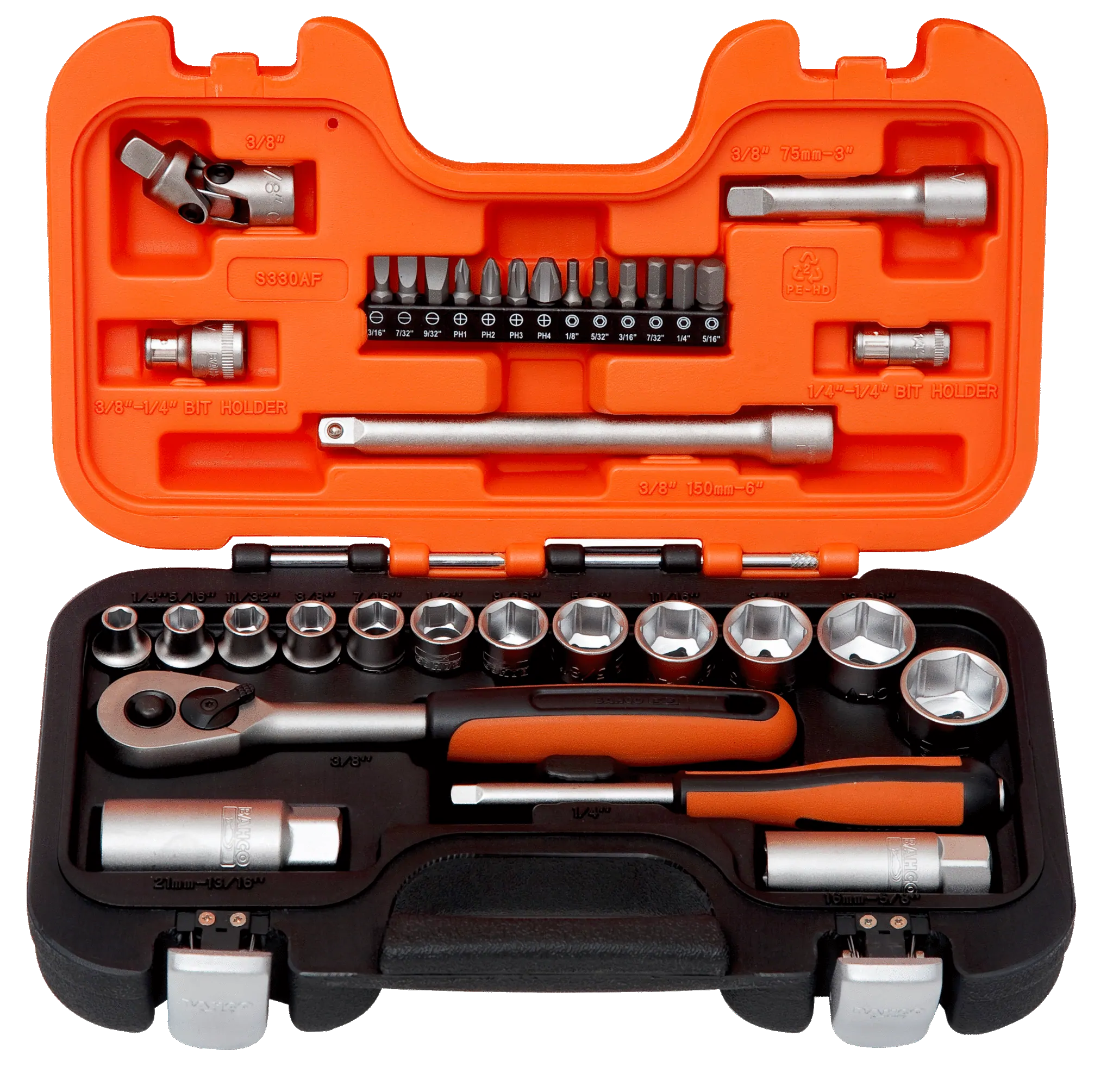 Zestaw narzędzi  1/4'' i 3/8'' calowych - 34 elementy S330AF BAHCO