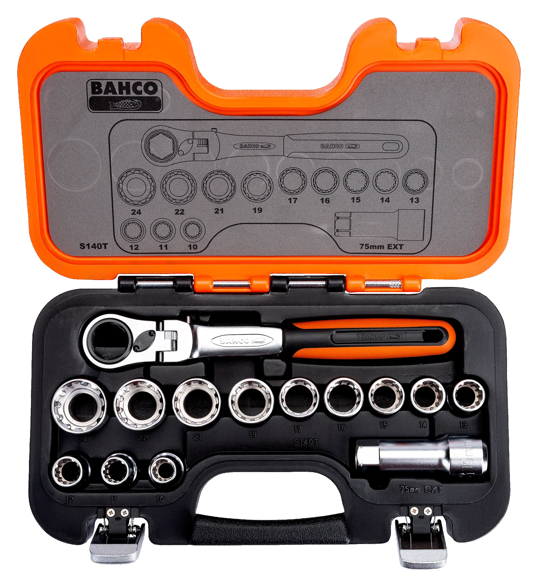 Zestaw nasadek z grzechotką 14 el. S140T BAHCO